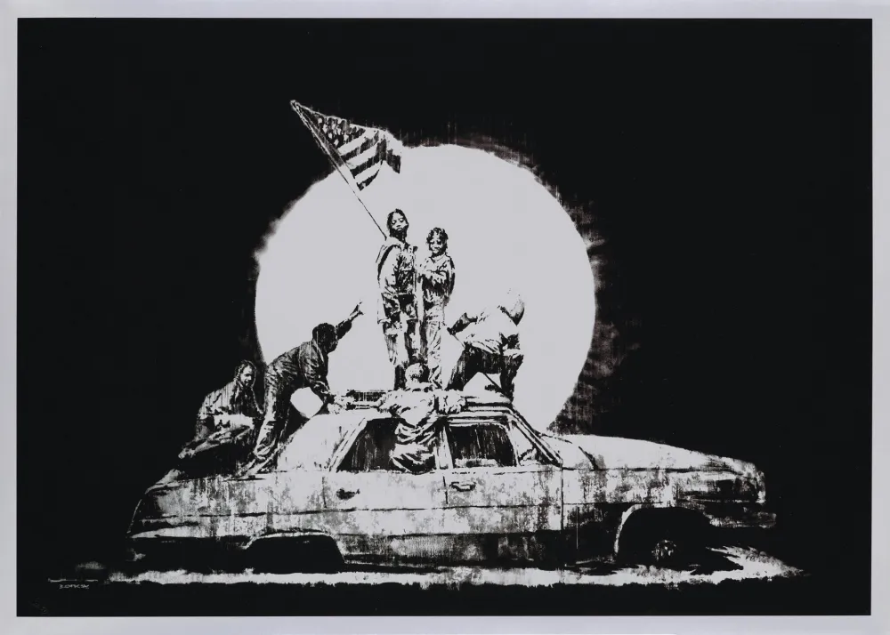丝网印刷 Banksy - FLAG (SILVER)