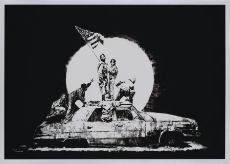 丝网印刷 Banksy - FLAG (SILVER)