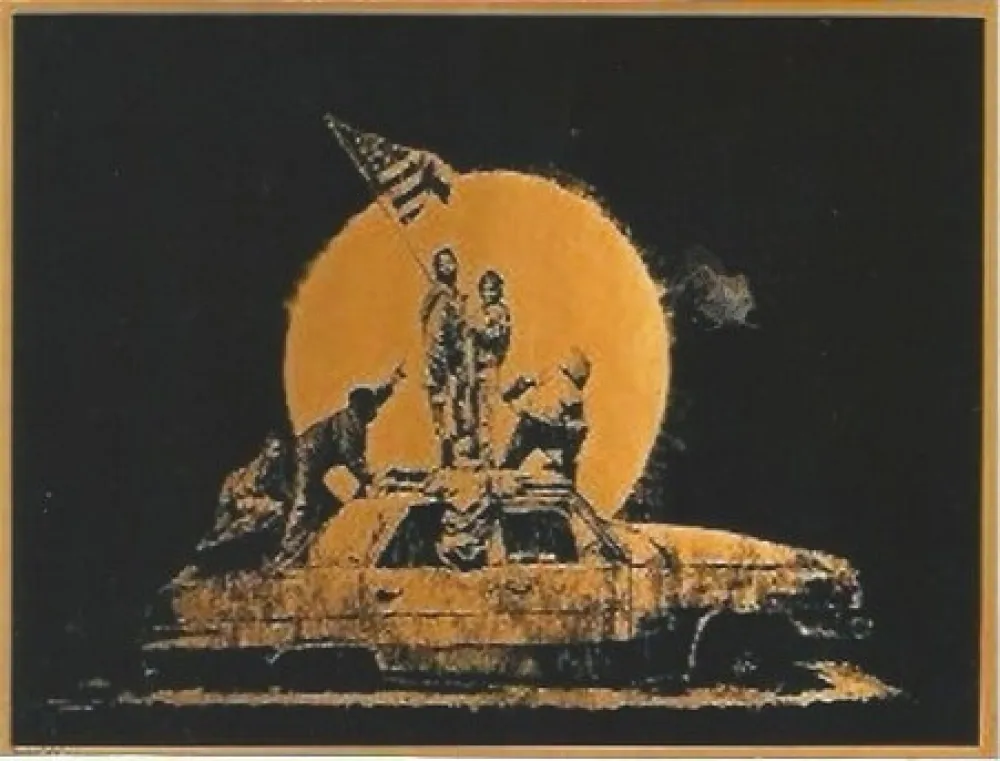 丝网印刷 Banksy - Gold Flag 