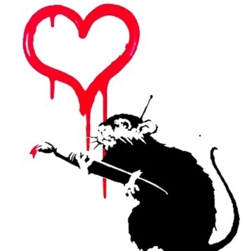 丝网印刷 Banksy - Love Rat