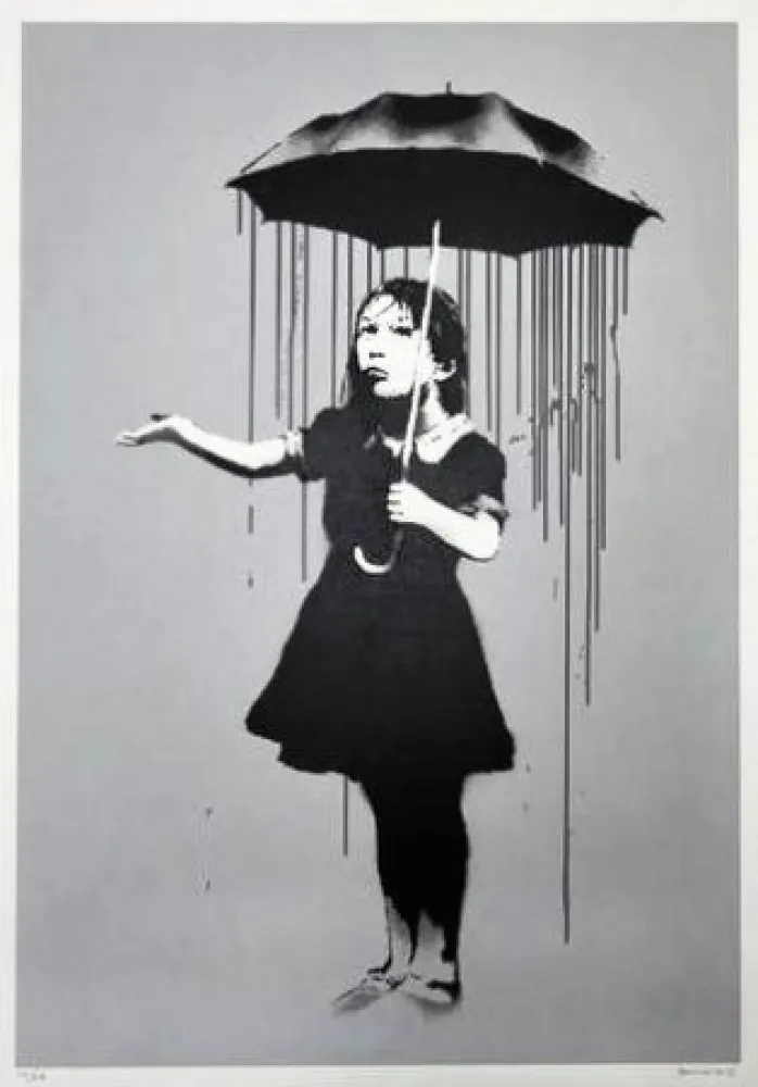 丝网印刷 Banksy -  Nola Grey Rain