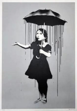 丝网印刷 Banksy -  Nola Grey Rain