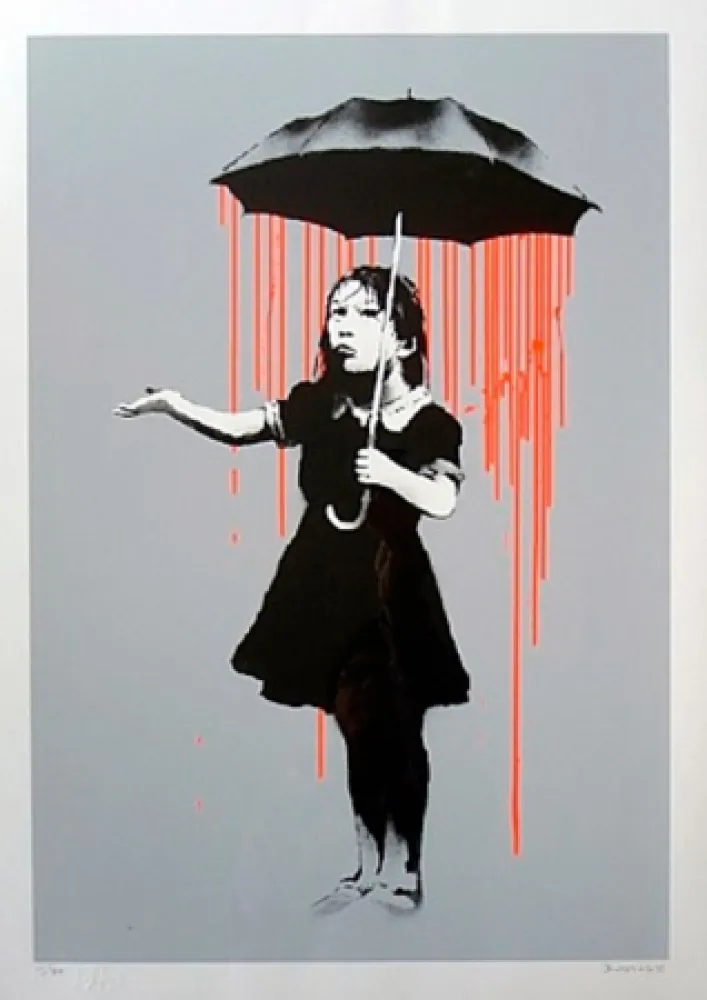 丝网印刷 Banksy - Nola (Orange Rain)