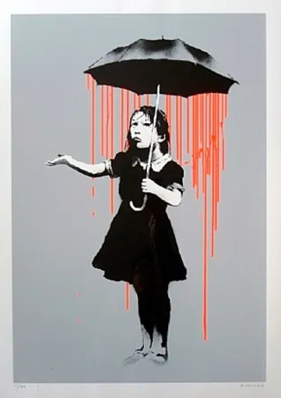 丝网印刷 Banksy - Nola (Orange Rain)