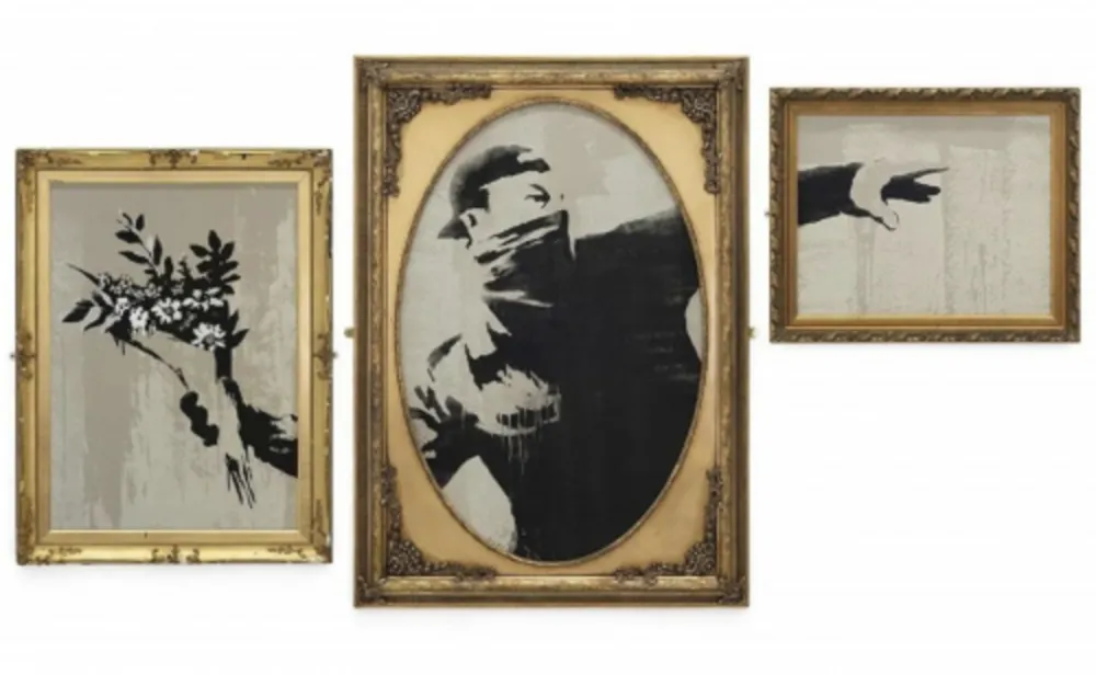 丝网印刷 Banksy - Thrower Triptych (VIP)