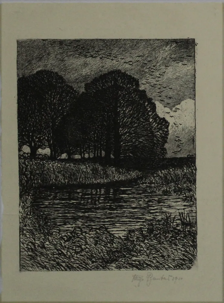 版画 Bantau - Untitled (idyllic landscape)