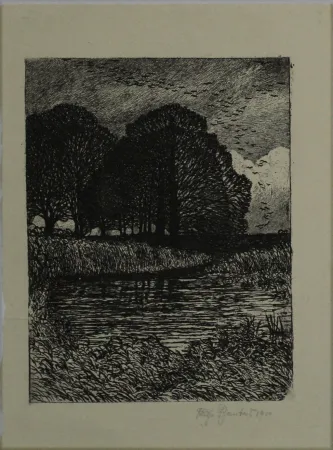 版画 Bantau - Untitled (idyllic landscape)