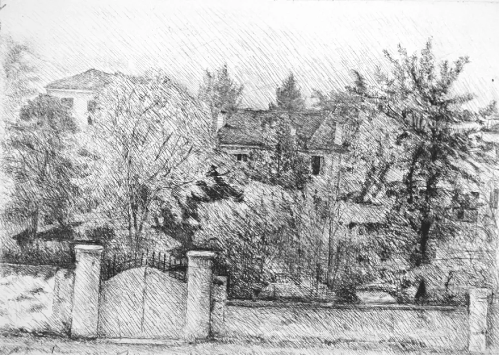 蚀刻版画 Barbisan - Paesaggio trevigiano