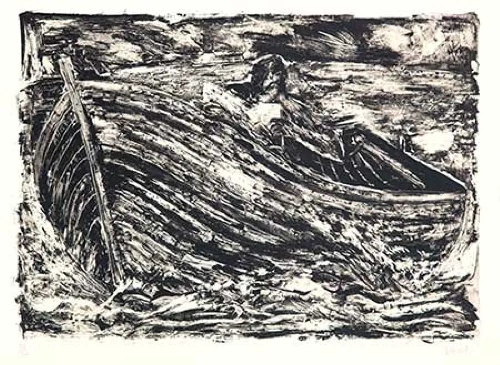 石版画 Barcelo - Barque
