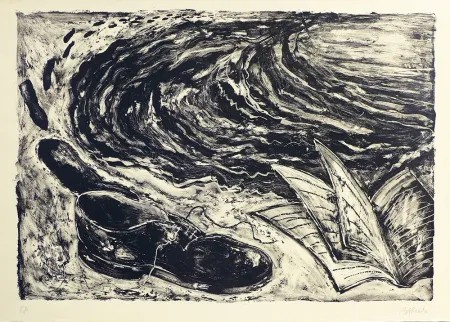 石版画 Barcelo - La chaussure