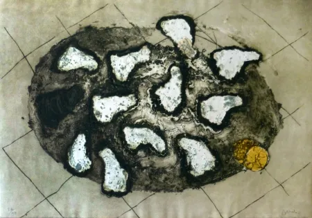 版画 Barcelo - Les huitres