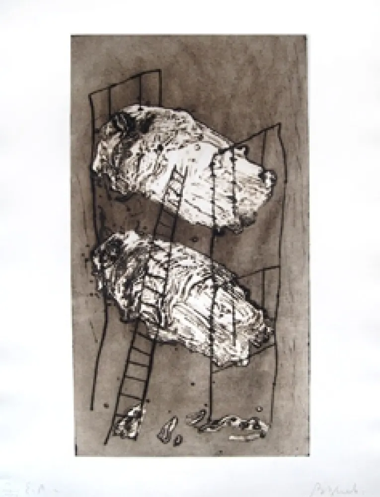 版画 Barcelo - Les lits