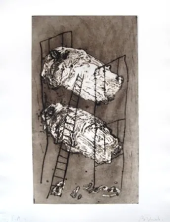 版画 Barcelo - Les lits