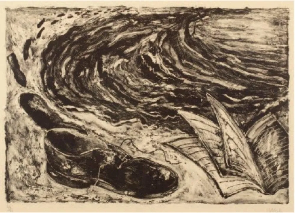 石版画 Barcelo - Soulier (shoe and book)