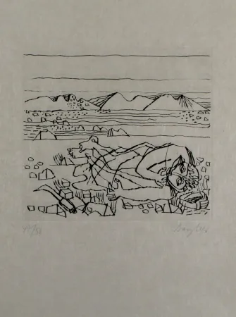 版画 Bargheer - Der Gast