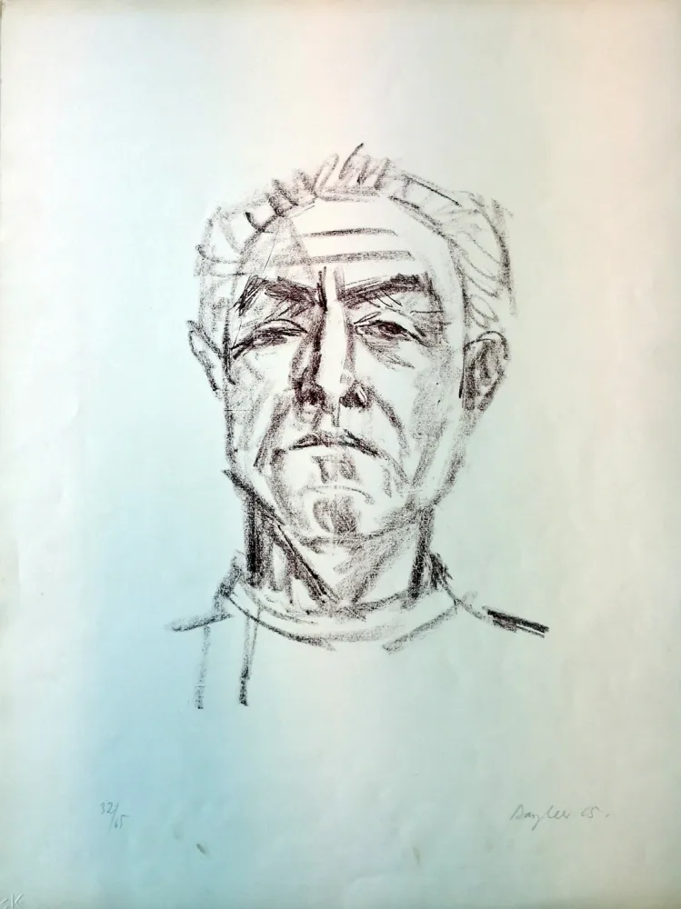 石版画 Bargheer - Selbstbildnis