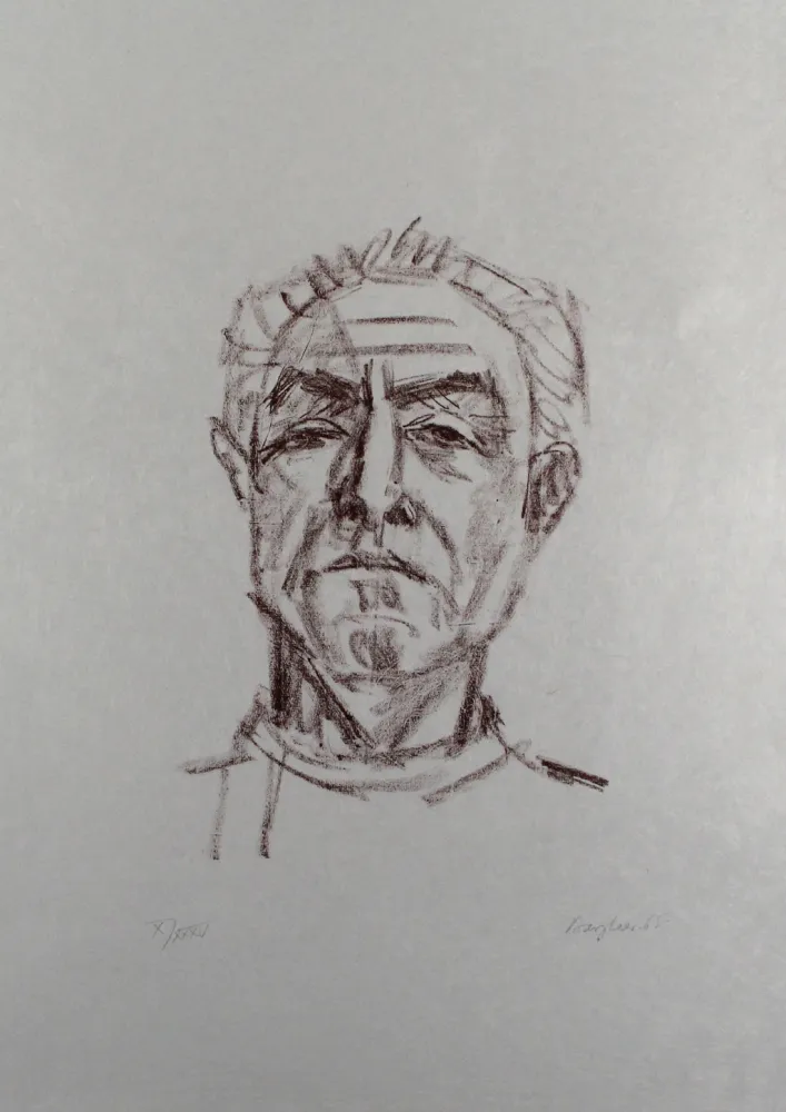 石版画 Bargheer - Selbstbildnis