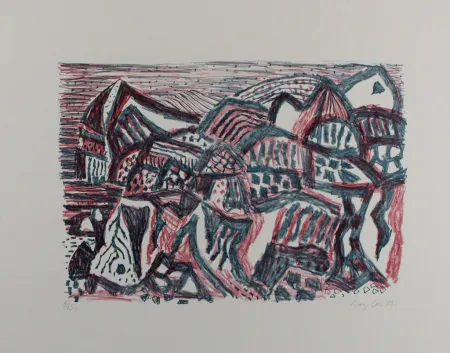 石版画 Bargheer - Vulkanische Landschaft
