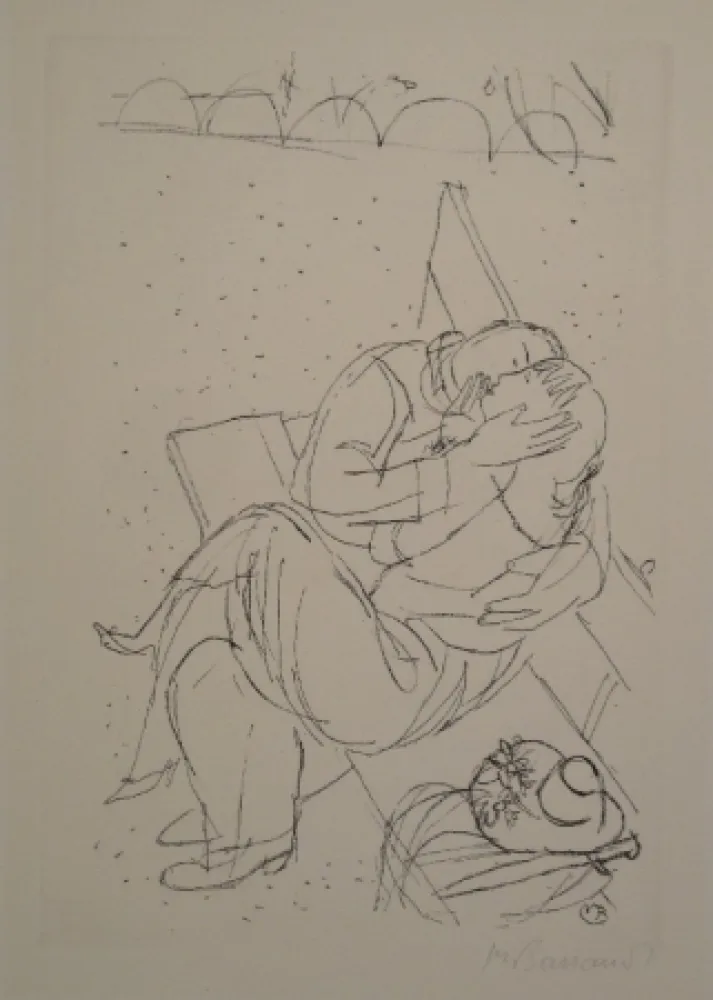 蚀刻版画 Barraud - Les Amoureux