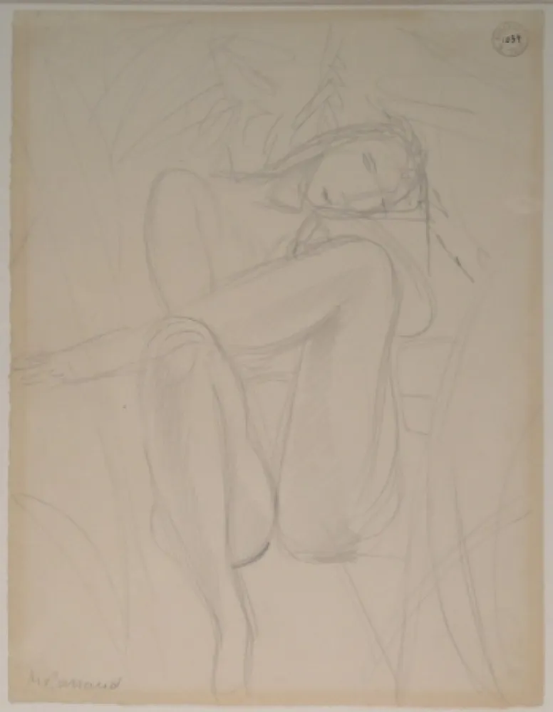 无技术 Barraud - Sitzender weiblicher Akt