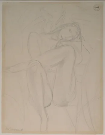 无技术 Barraud - Sitzender weiblicher Akt