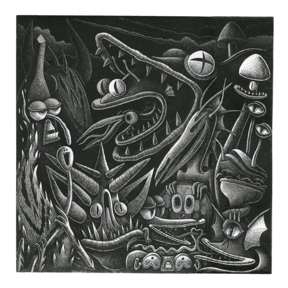 版画 Barrome Forgues - LE SERPENT DES SABLES S'EST TROMPE DE FILM 