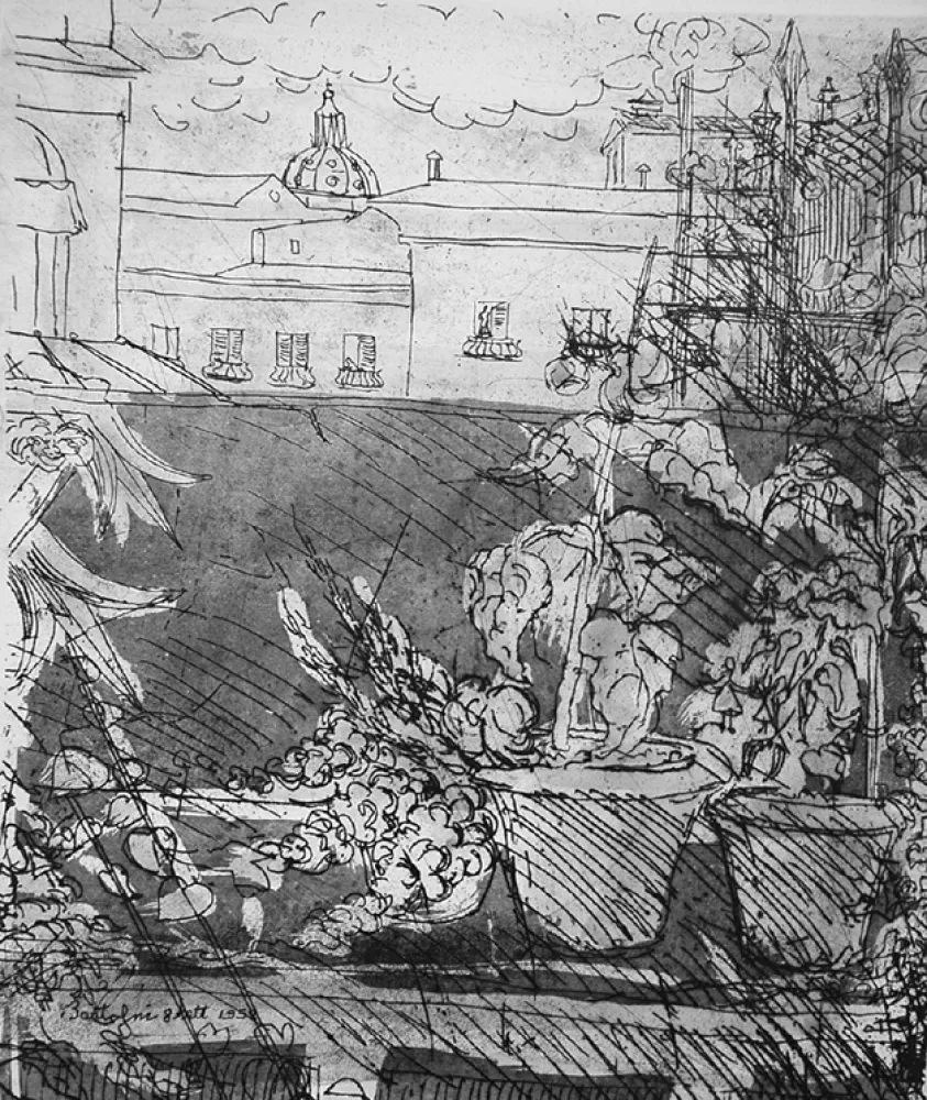 蚀刻版画 Bartolini - Altana romana