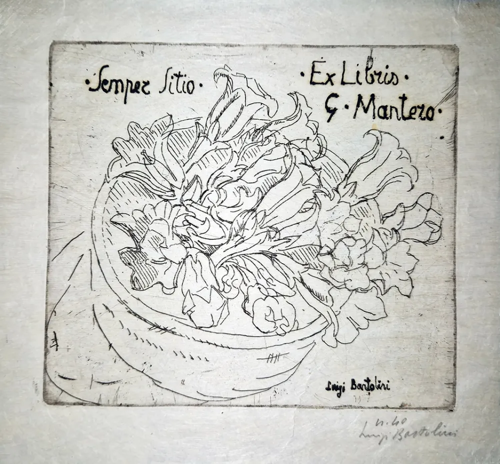 蚀刻版画 Bartolini - Ex libris G.Mantero-Genziane