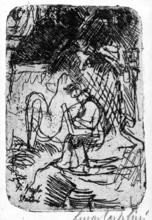 蚀刻版画 Bartolini - Gli angeli