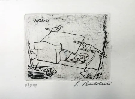 蚀刻版画 Bartolini - La casa dei colombi