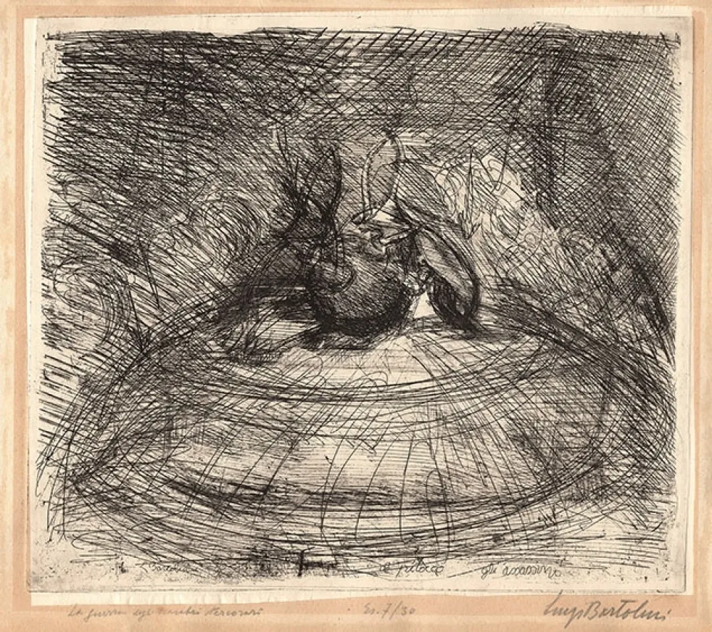 蚀刻版画 Bartolini - LA GUERRA (SCARABEI STERCORARI)