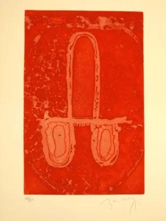 蚀刻版画 Bartolozzi - CARRO EN ROJO