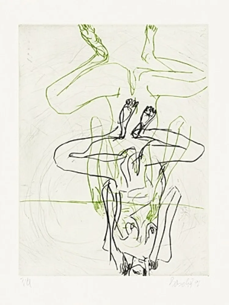 干刻版画 Baselitz - Doppelakt