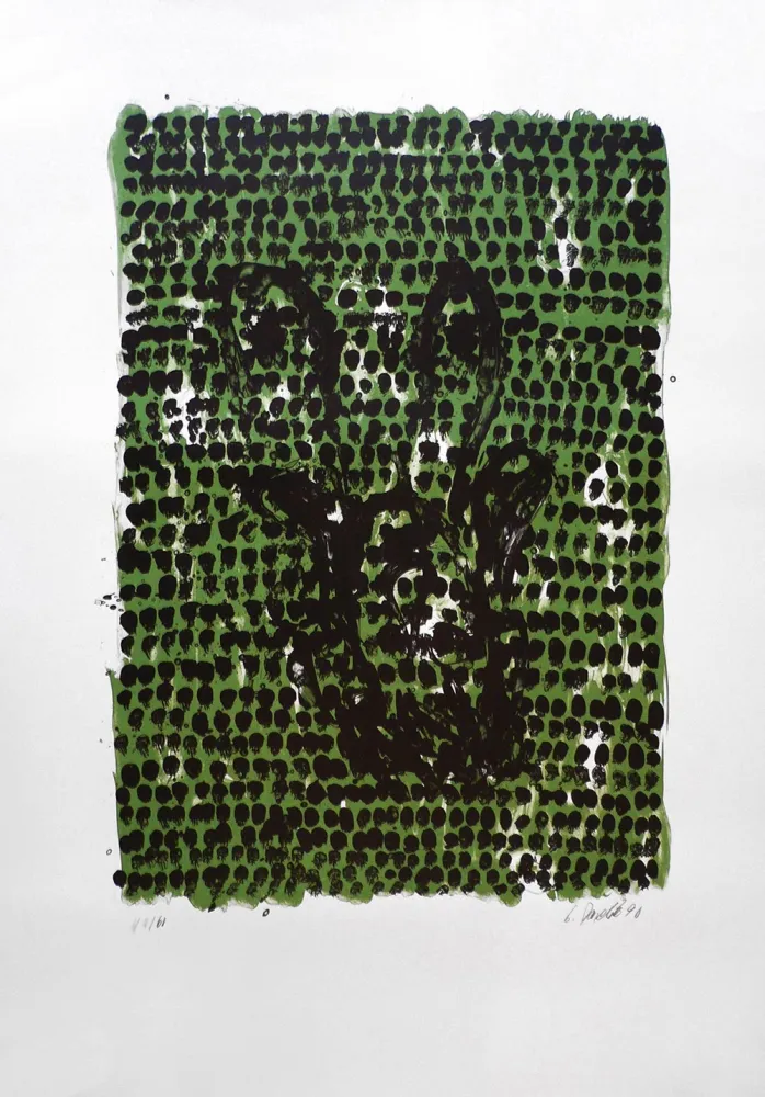 石版画 Baselitz - GRUNES TUCH