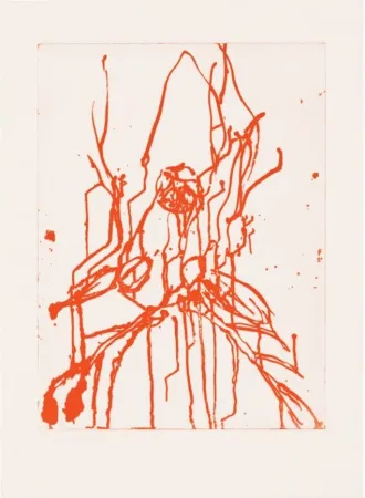 石版画 Baselitz - Hirsch I (rot)