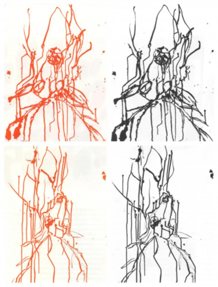 蚀刻飞尘法 Baselitz - Hirsche (set of 4)