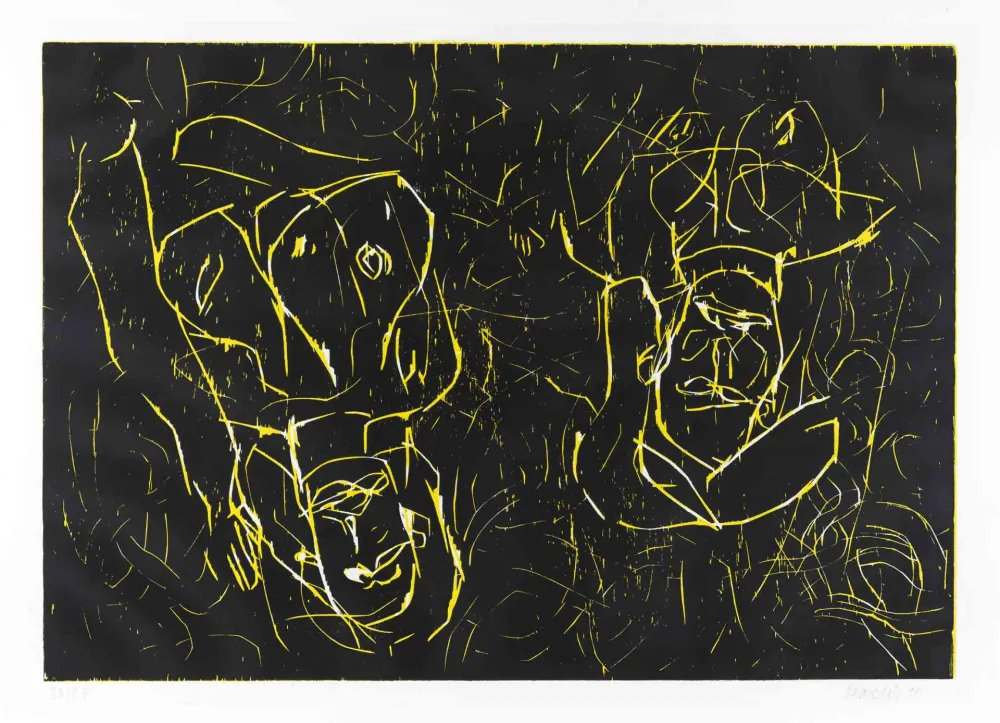木刻 Baselitz - Woman and woman