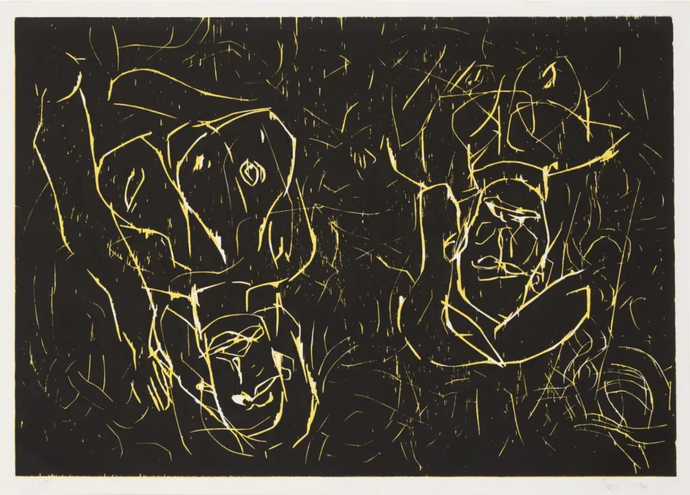 木刻 Baselitz - Woman and woman