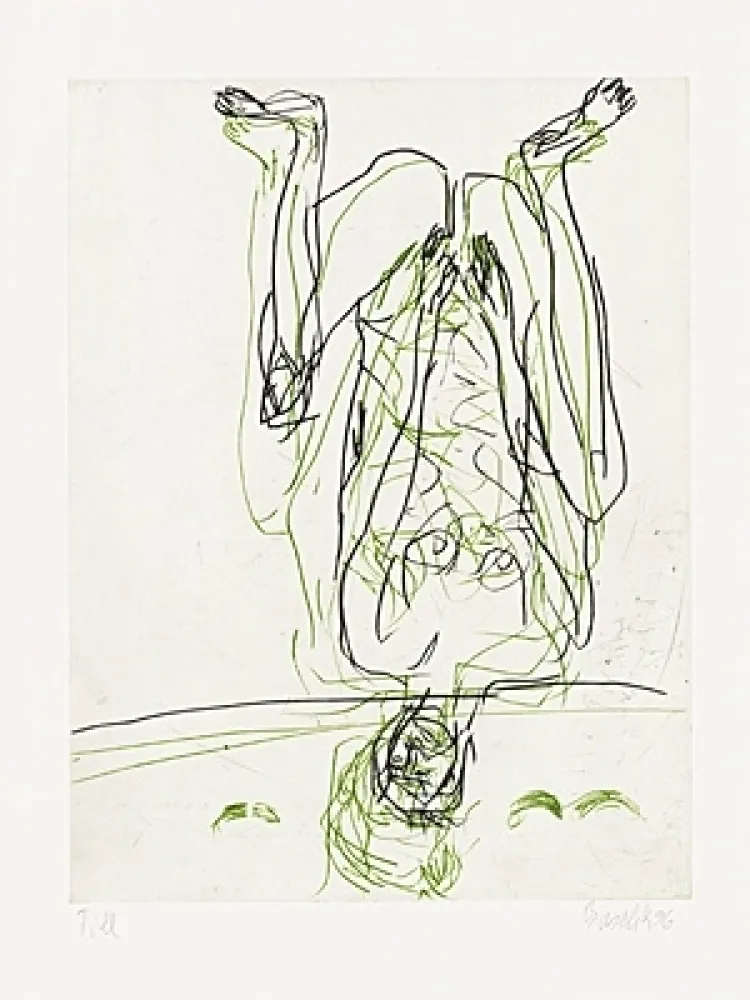 蚀刻版画 Baselitz - Zwei Streifen