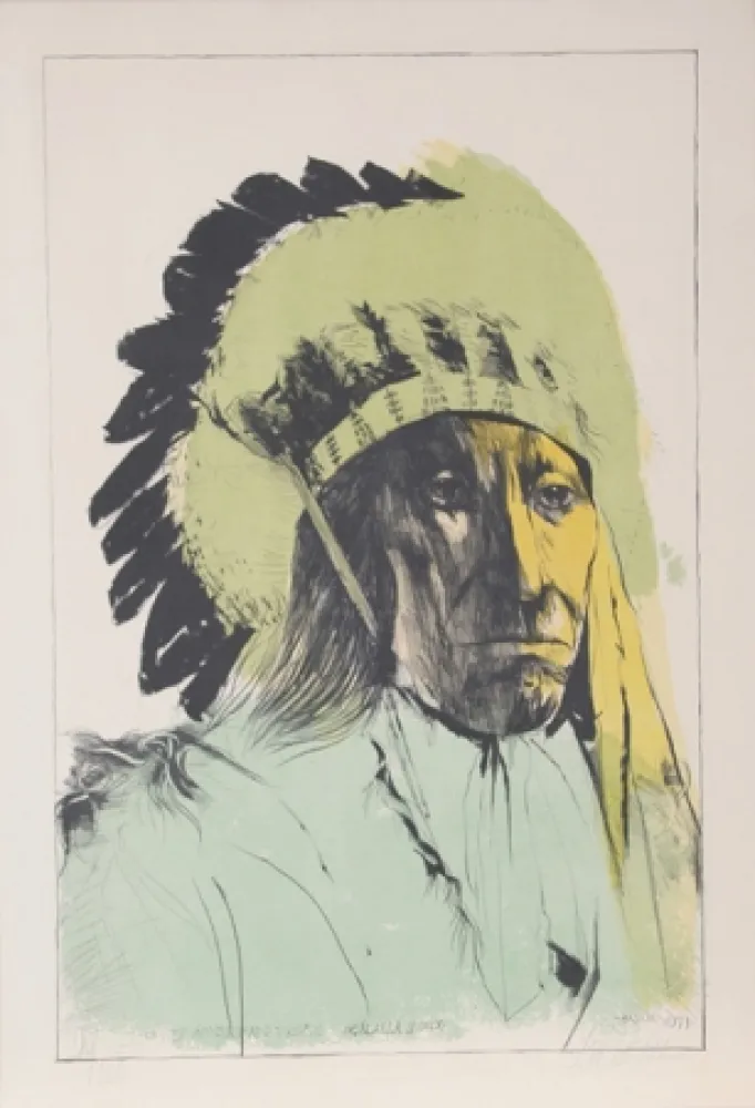 石版画 Baskin - Chief American Horse - Oglalla Sioux