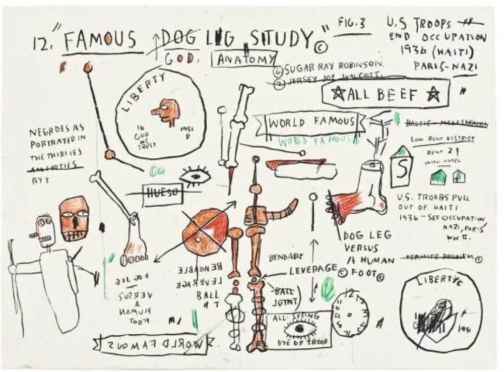 丝网印刷 Basquiat -  Dog Leg Study