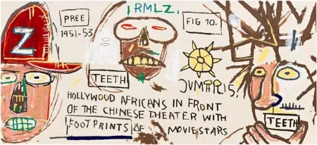 丝网印刷 Basquiat - Hollywood Africans in Front of the Chinese Theater with Footprints of Movie Stars