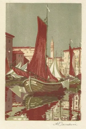 油毡版画 Baudnik - Venedig / Venice