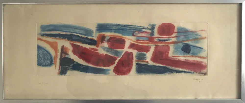 飞尘腐蚀法 Bazaine - Sans titre (Le nageur)