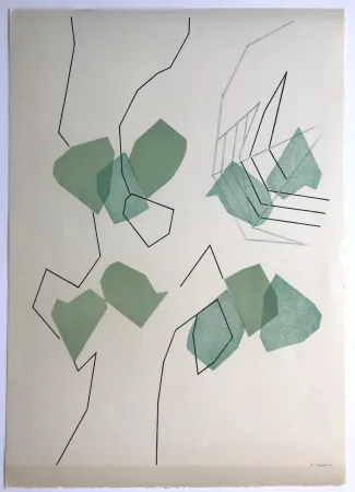 石版画 Beaudin - Arbre et feuilles I ( (feuilles évadées)