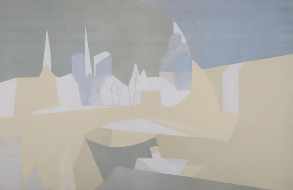 石版画 Beaudin - Ville et paquebot, 1962