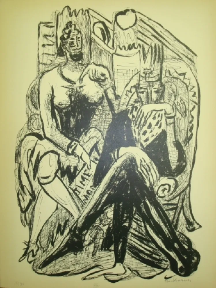 石版画 Beckmann - King and Demagogue