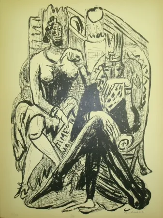 石版画 Beckmann - King and Demagogue