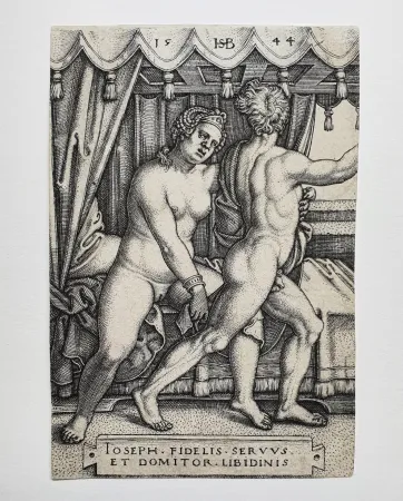蚀刻版画 Beham - Joseph und Potiphars Weib (Joseph and Potiphar's wife)