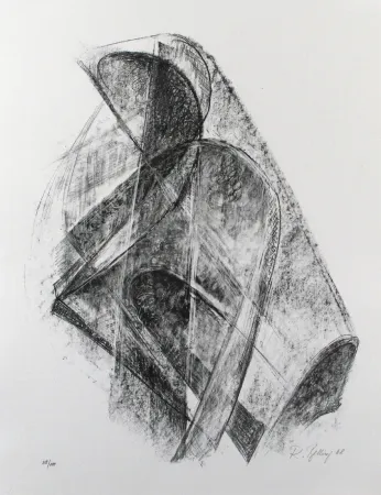 石版画 Belling - Entwurf für eine Plastik